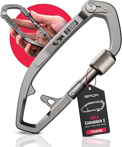 Miniatura 14 de GPCA Clip de mosquetón para llavero, organizador de llaves, llavero, soporte para llaves de automóvil, equipo EDC multiherramienta con abridor de