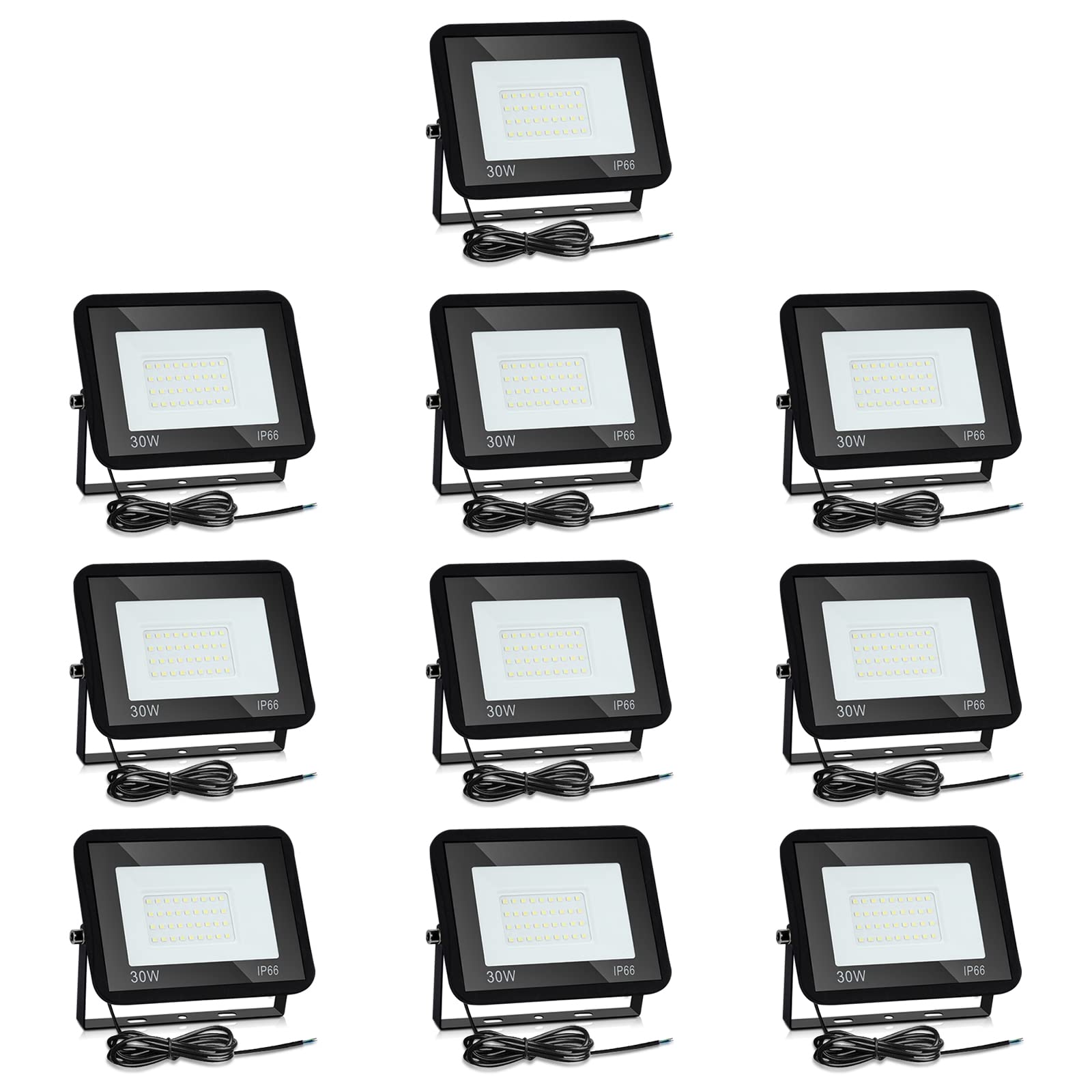 Foco LED de 30W, 2550lm, 3000K, Luz Blanca Cálida, Superbrillante Para Exteriores, Impermeable IP66, Para Jardín, Patios, Garaje, Hotel