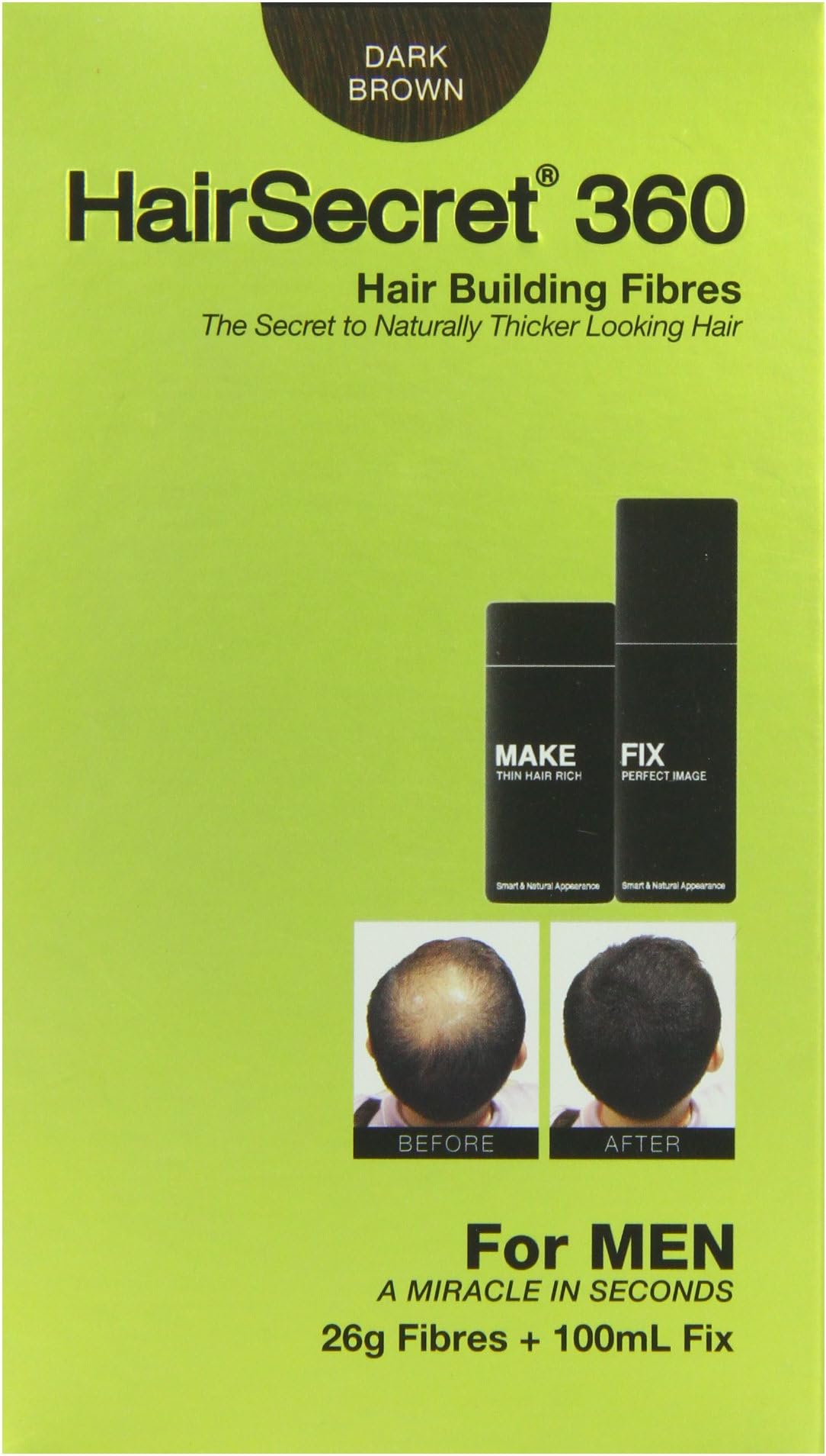 Transcontinental Group MG01923 Hairsecrets 360, Dark Brown, 0.11 Ounce