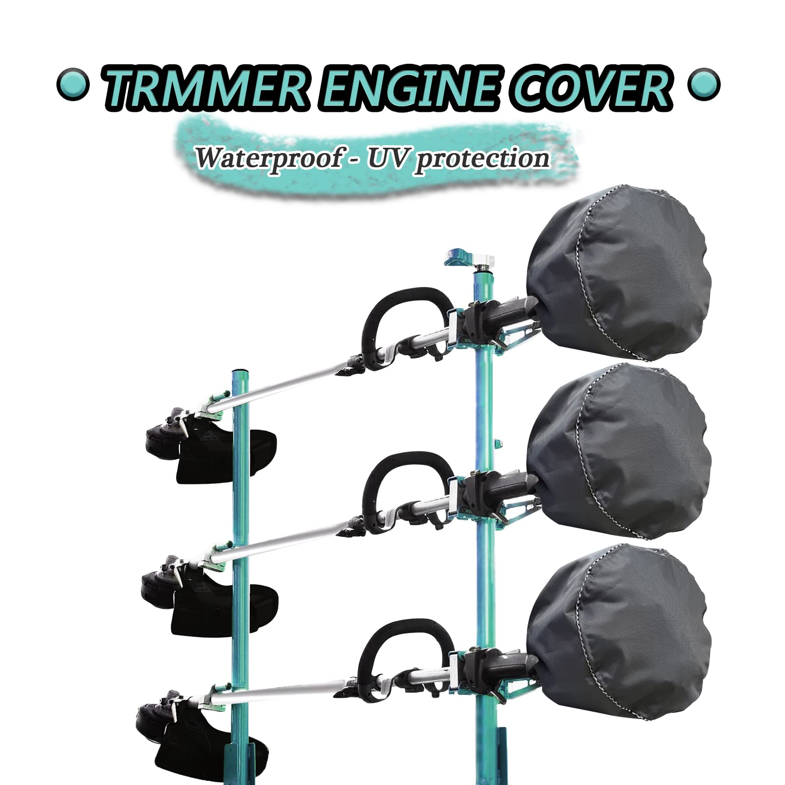 La cubierta impermeable para recortadora y la cubierta impermeable del motor son adecuadas para máquinas de recorte, cortacésped, sierra eléctrica, setos y sierra de varilla. Tela Oxford pesada 600D