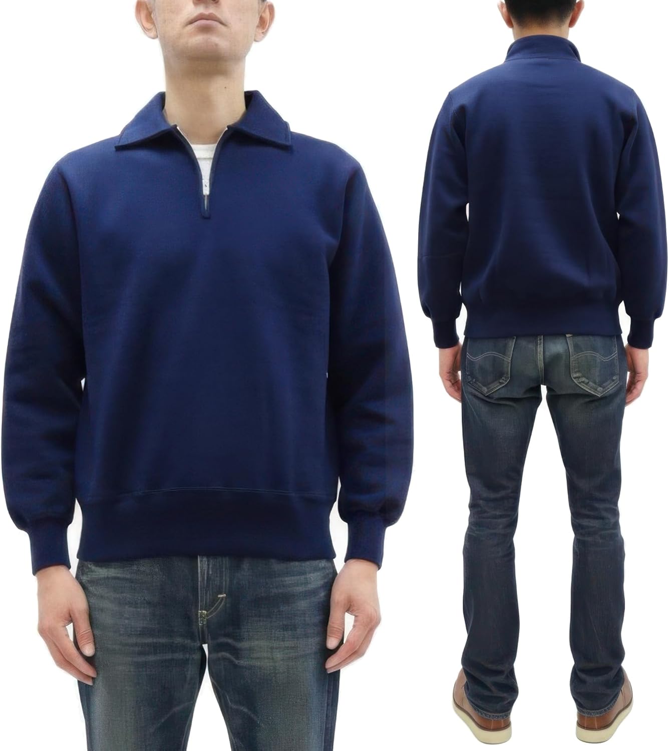 [ホワイツビル] Whitesville ハーフジップ スウェットシャツ WV69641 メンズ 衿付き ジップネック プルオーバー