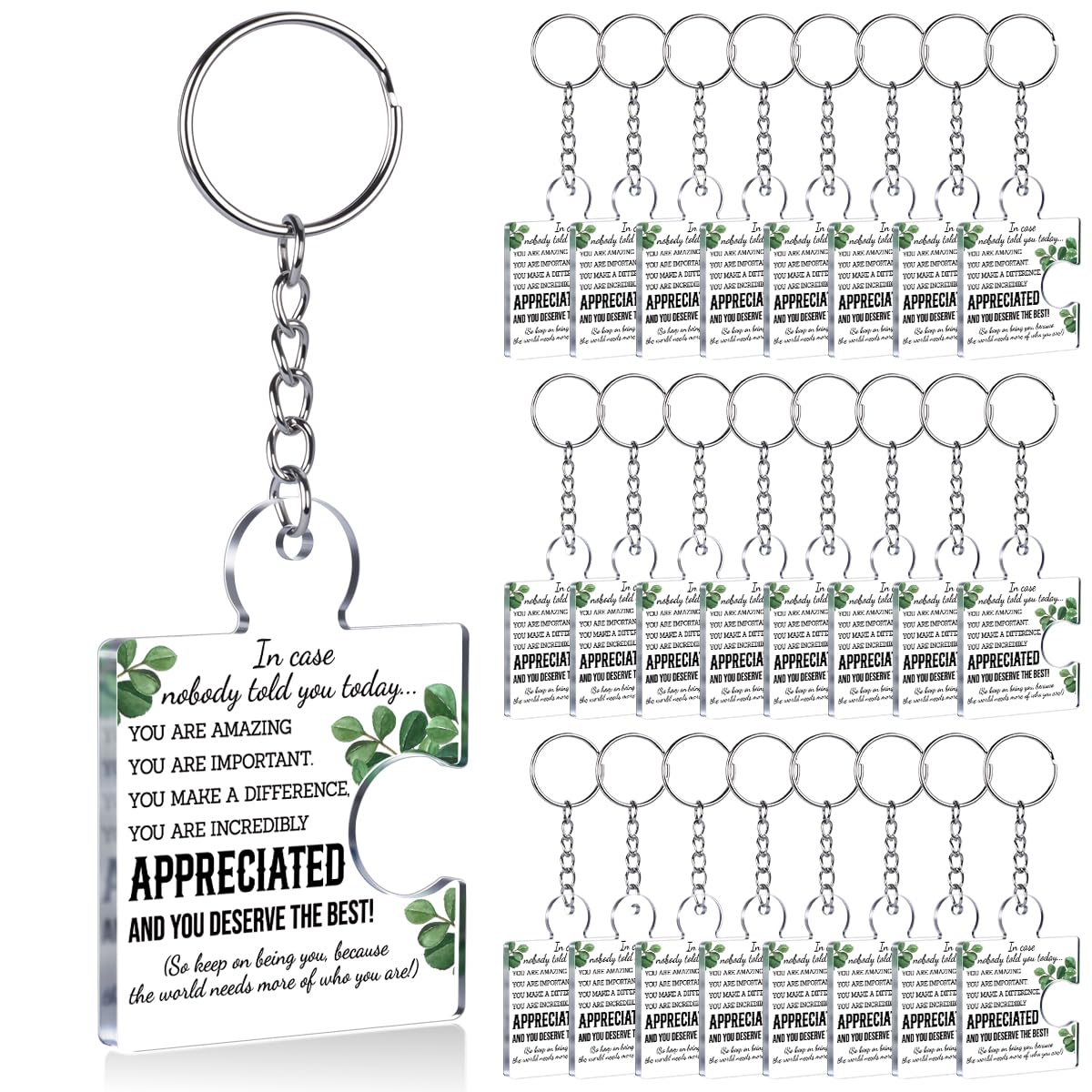 Team Appreciation Gifts Bulk Thank You Keychains for Coworkers