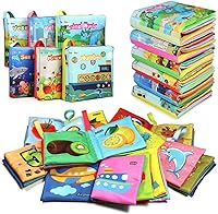 Teytoy My First Soft Cloth Books - Pack of 6 Crinkle Baby Books, Non-Toxic Sensory Toys for Infants Toddlers Early Learning