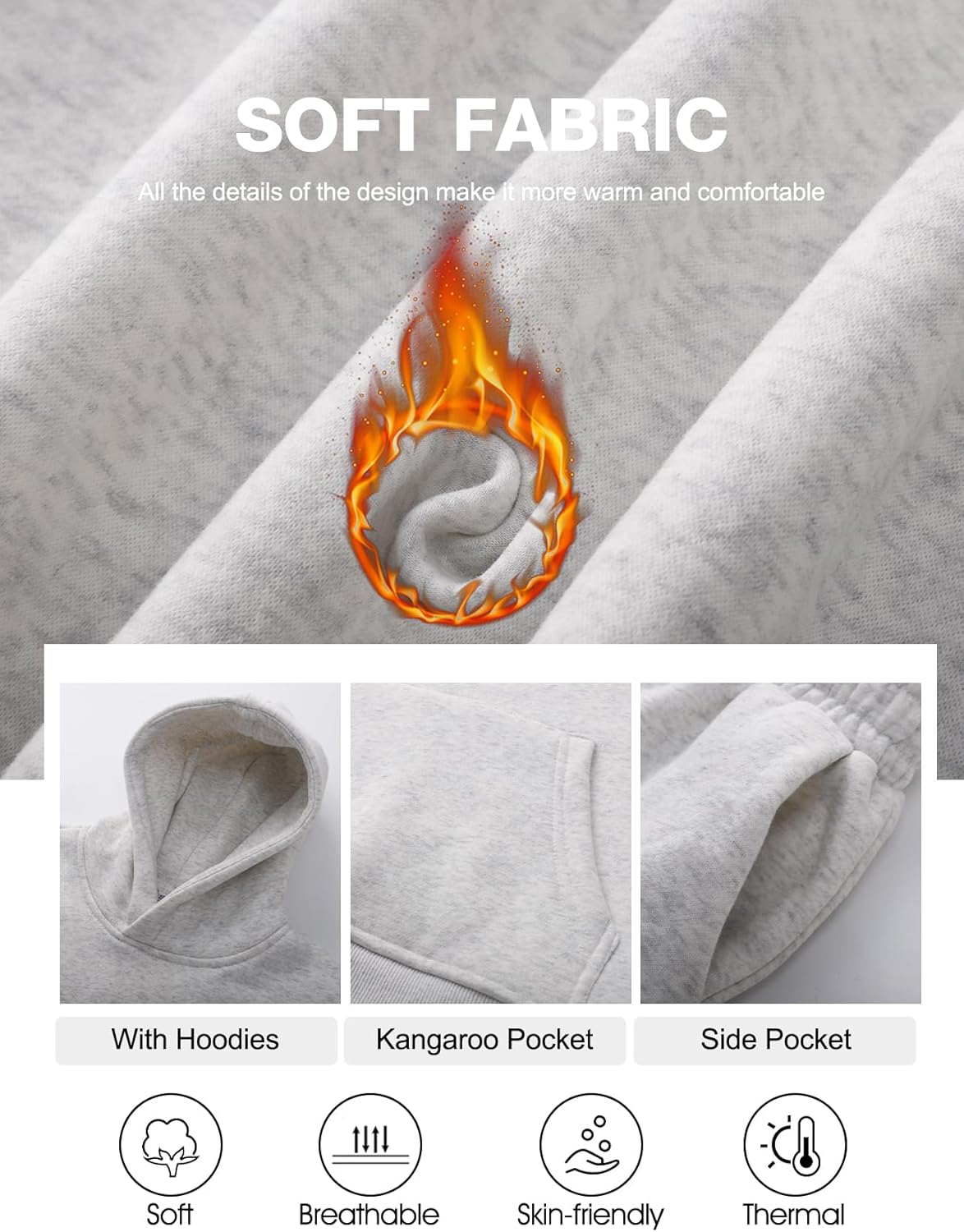 Flygo Girls Boys Fleece 2 Piece Outfits Pants Set Hoodies Sweatshirt and Jogger Sweatpants - Image 7