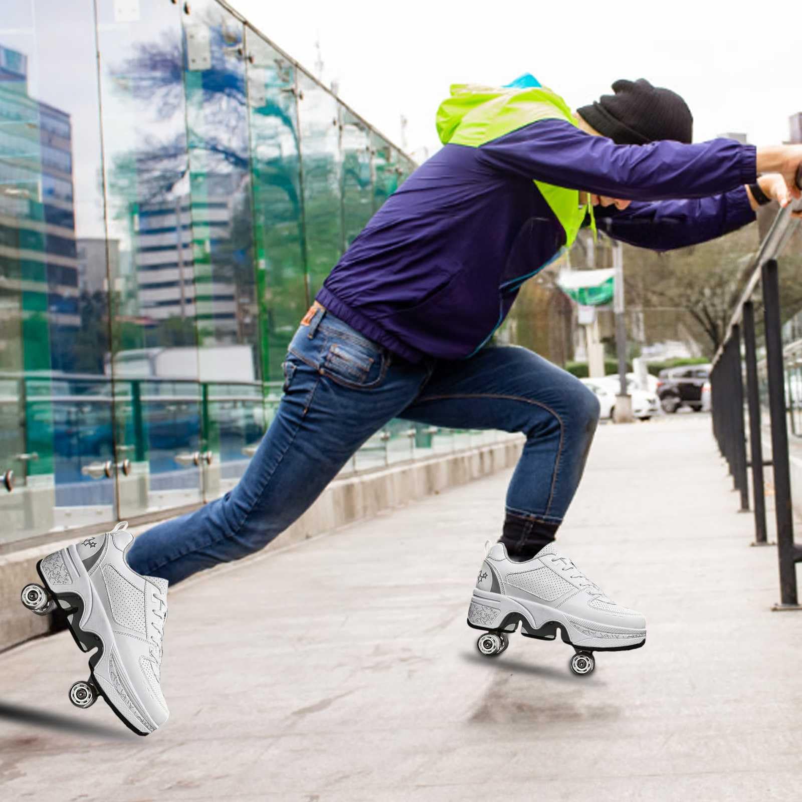 Zapatos con Ruedas para Niños Y Niña Patines de Ruedas Zapatillas Ruedas Multiusos Patines Zapatillas Quad Rued Sneakers Regalo de cumpleaños para niñas y Mujeres