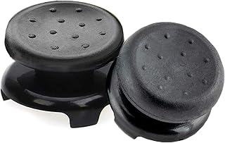 TEUVO Thumb Grip per PS4 e per PS5, 2 Pezzi Nero Silicone Thumbsticks Copri Analogici Thumbsticks per Migliorare la Precisione di Puntamento e di Controllo