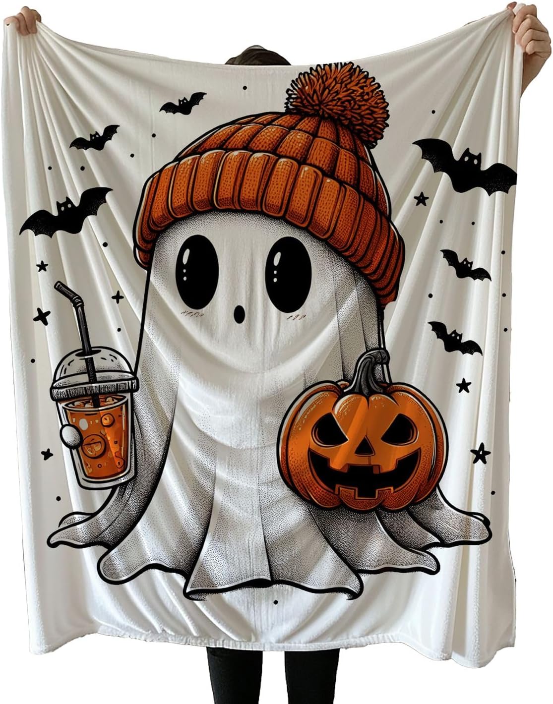 Halloween Ghost Blanket, Cute Ghost Blanket, Cute Toddler Halloween Blanket, Cute Fall Blanket, Spooky Season Blanket