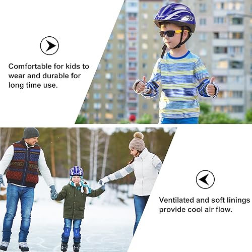 Miniatura 6 de CLISPEED Casco para niños con equipo deportivo rodilleras coderas muñequeras casco para niños de 3 a 8 años de edad ciclismo patineta patinaje sobre