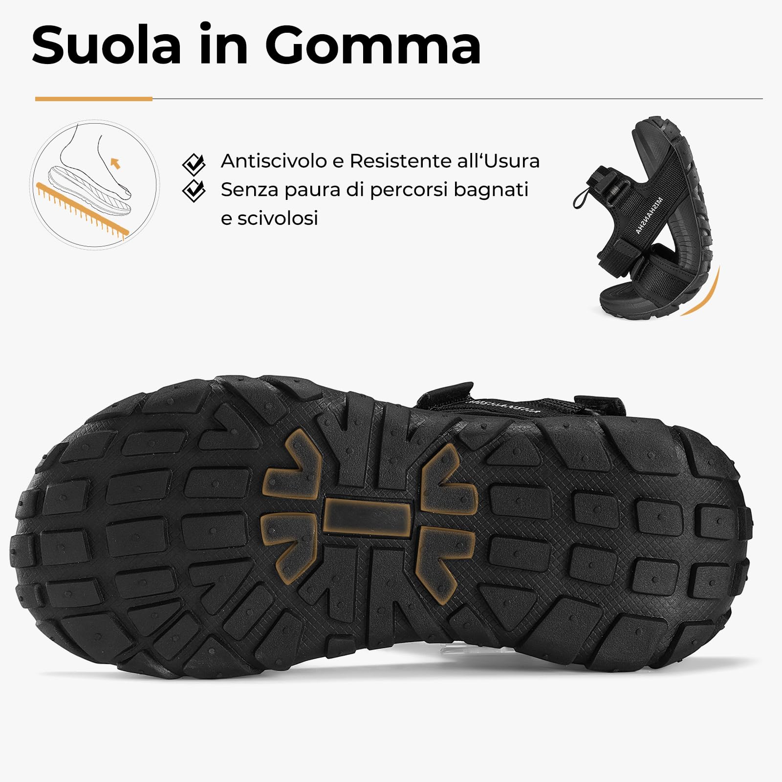 Mishansha Sandali Uomo Punta Aperta Estivi 39-46 EU | Scarpe Sportivi, Trekking, Antiscivolo, Spiaggia, Outdoor