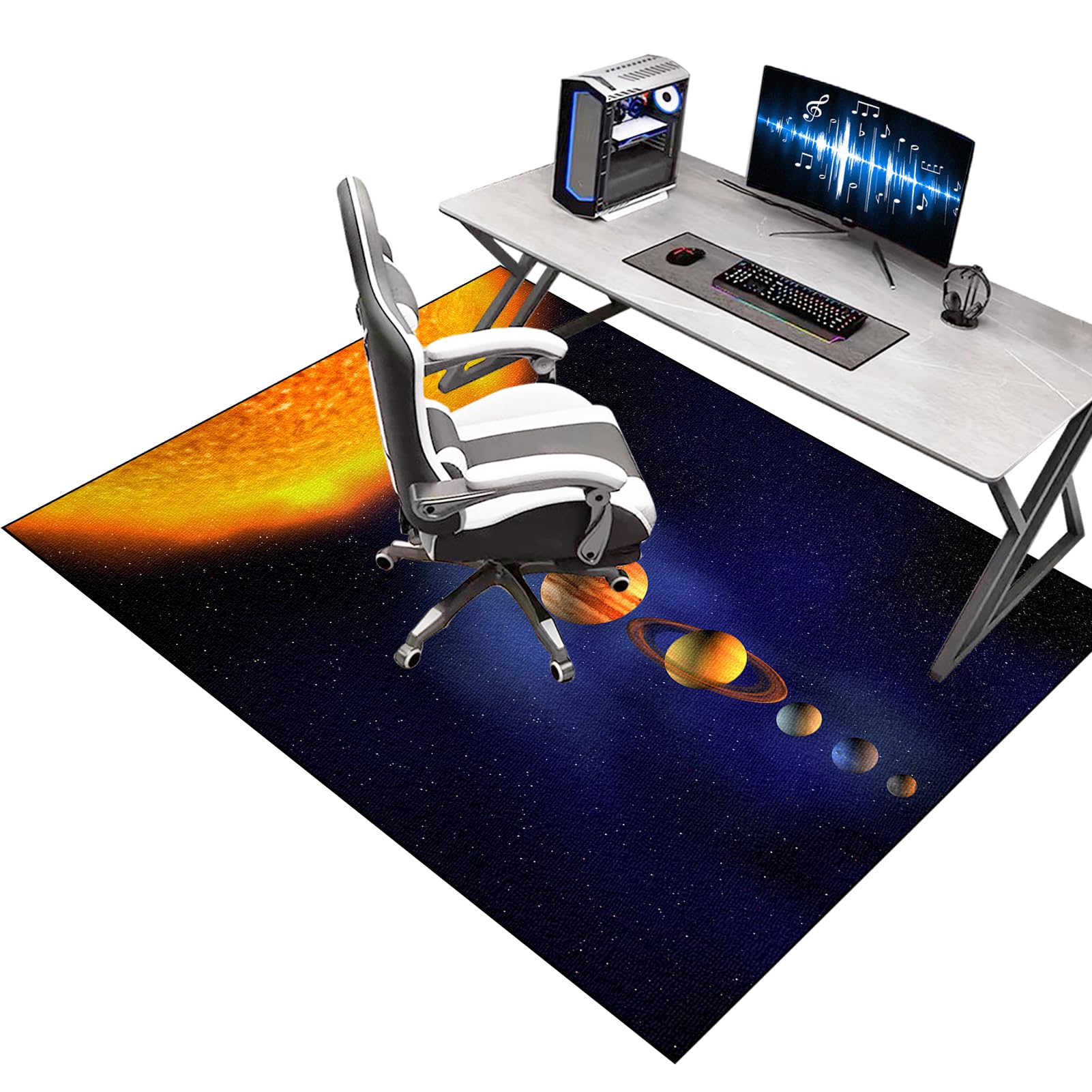 Kqiejuy Colorb5032 100 X 110 Cm Gaming Chair Mat For Wood Floors, Computer Desk Chair Mat For Rolling Chairs, Gaming Chair Mat For Carpet Floor, Office Chair Mat For Hardwood Floor, Carpet Protector Rug For Tile Floor