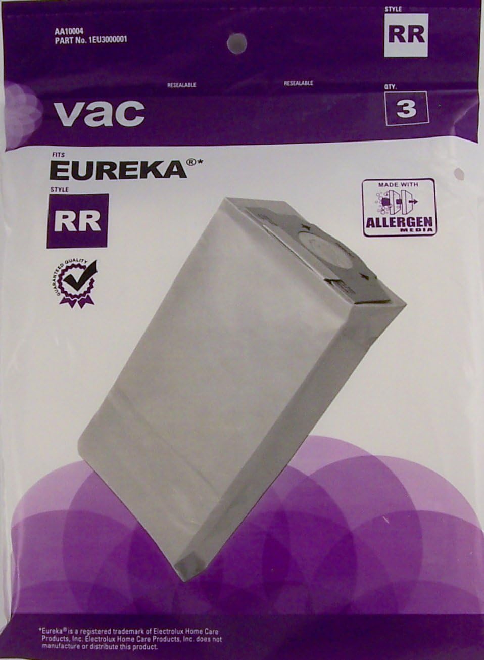 EurekaÂ Type RR Allergen Vacuum Bags (3-Pack), AA10004