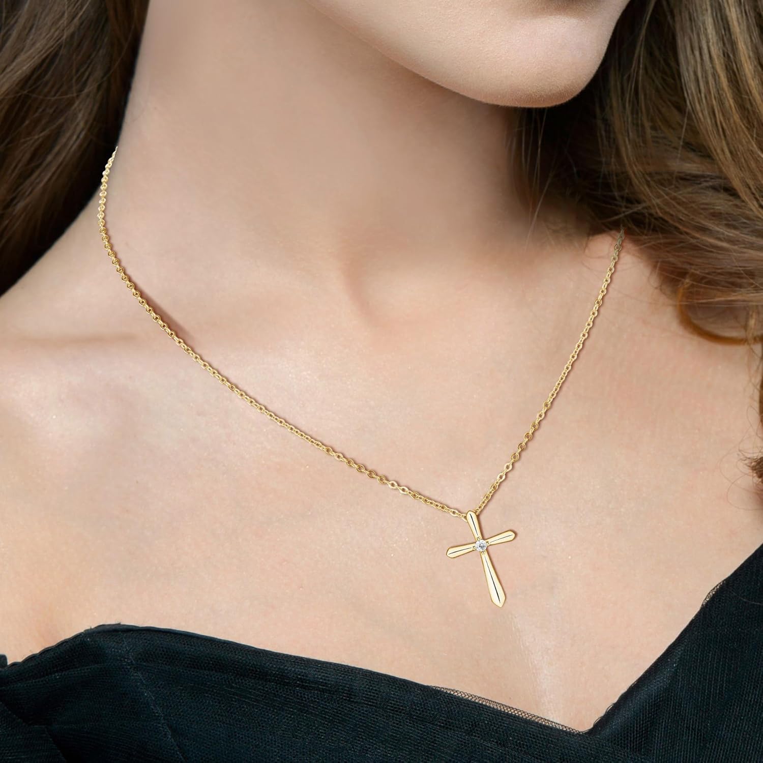 GAVU 925 Sterling Silver Cross Necklace for Women, Cross Pendant Confirmation Necklace - Image 4