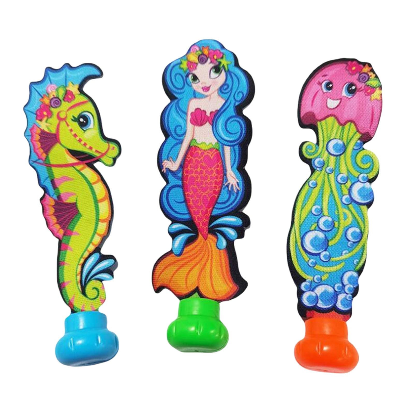 3 Stück Hippocampus Meerjungfrau Squid Tauchspielzeug für Kinder ab 5 6 7 8 9 10,Schwimmbad Spielzeug,Unterwasser Pool Spielzeug Wasserspielzeug für Kinder Sommer Geschenk Tauchen Lerne Training