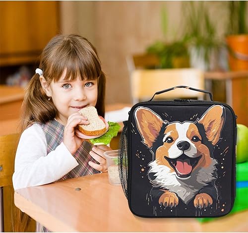 Miniatura 6 de Lonchera para niños y niñas, divertida lonchera aislada con correa para el hombro, bolsas enfriadoras reutilizables, bolsa organizadora de almuerzo,