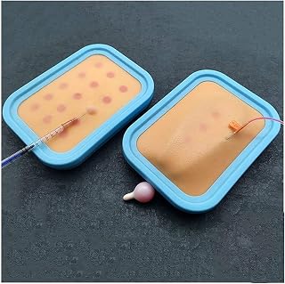 Intradermal Injection Silicone Human Skin Training Model, 2 Pieces Venipuncture Pad, Practice for Nurse Medical Student