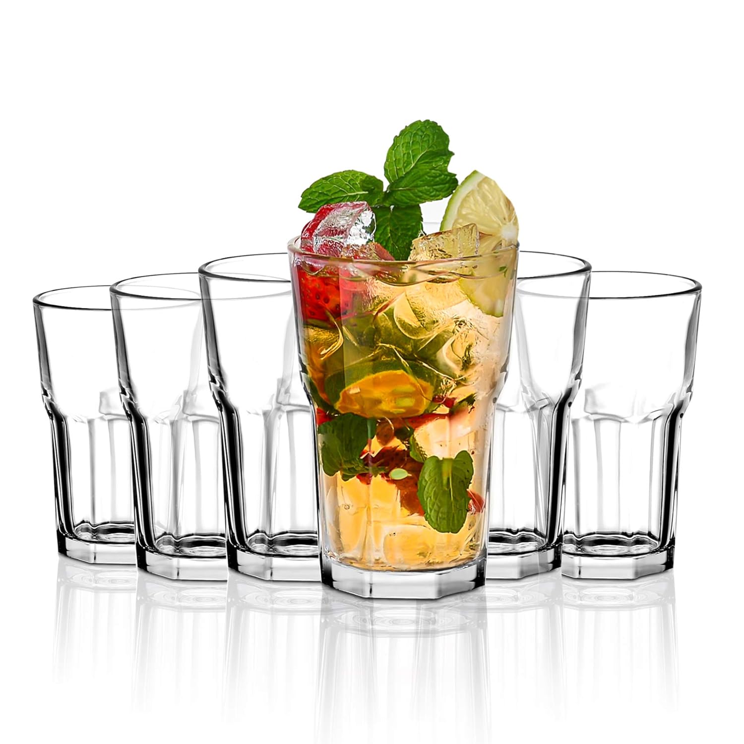 Buy Amisglass Water Glasses Set of 6, 10 Ounces, Heavy Base Tumbler Set