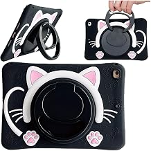 Apple iPad 8. ve 9. Nesil 10.2  n  ile Uyumlu Kedi K l f Standl , Siyah