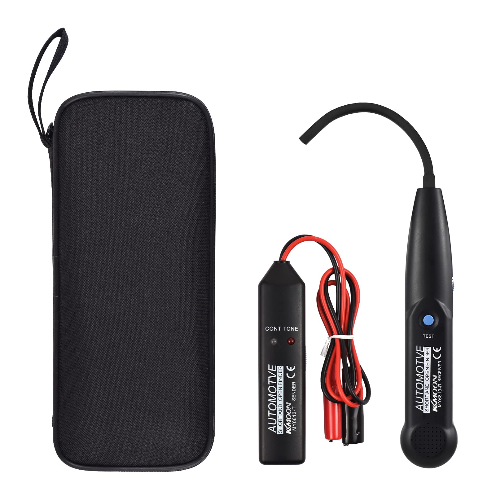 OUNAAutive Cable Tracker, MY6813 Autive Cable Tracer Tone Generator and Probe Kit Multi Function Wire Break Point Short Circuit T Line Tracker with 3.5mm Earphone Jack Tool Bag