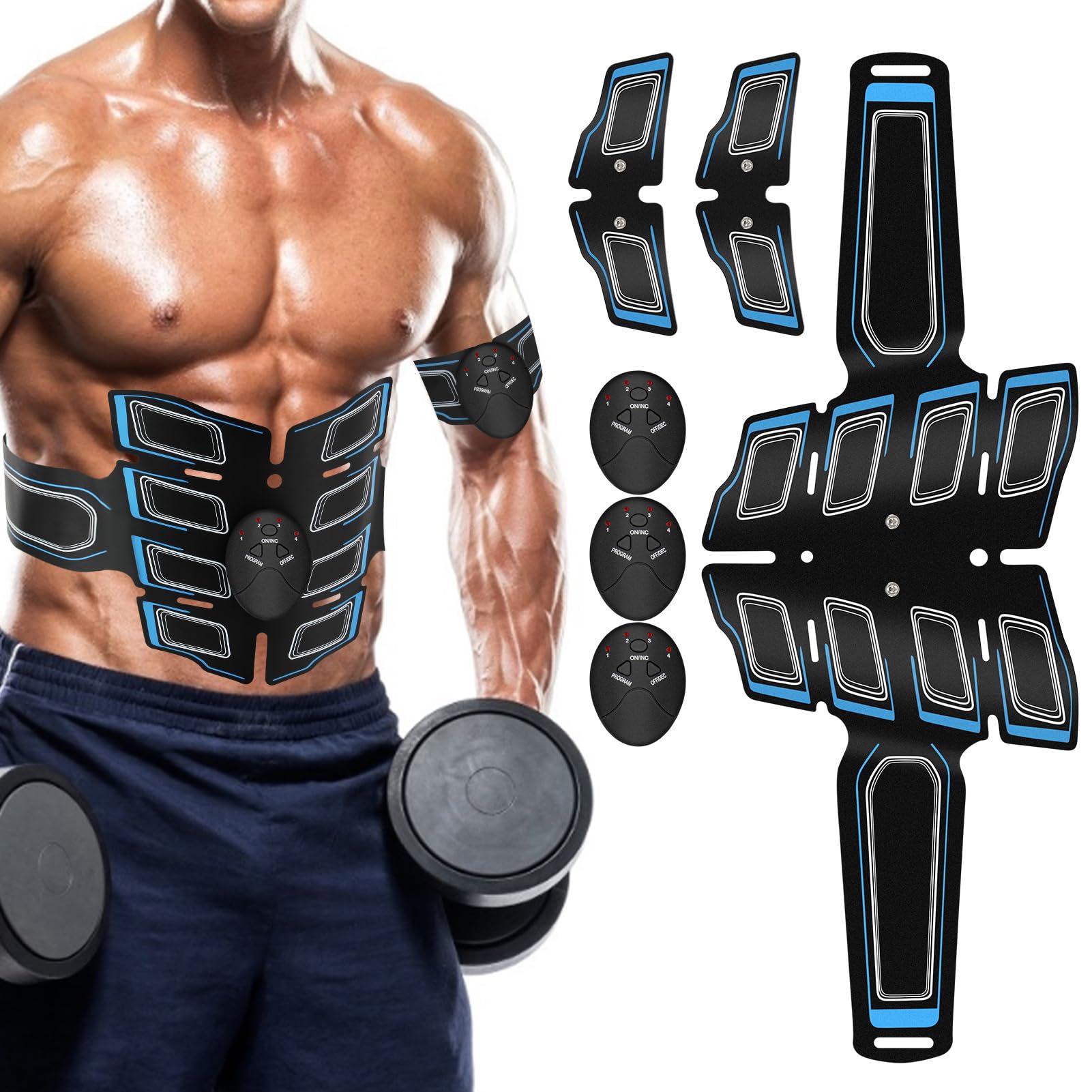 Cintura fitness addominali stimolatore muscolare allenamento fitness attrezzature per allenamento addominali cintura tonificante per addominali/braccia/gamba per uso domestico