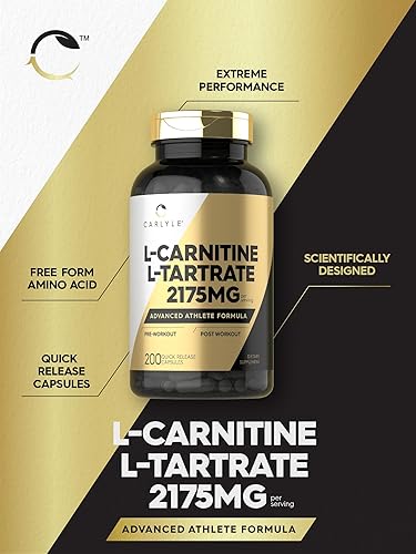 Miniatura 3 de L-Carnitina 1500 mg  200 cápsulas  Fórmula avanzada para atletas  Suplemento de entrenamiento  Sin OMG sin gluten  por Carlyle