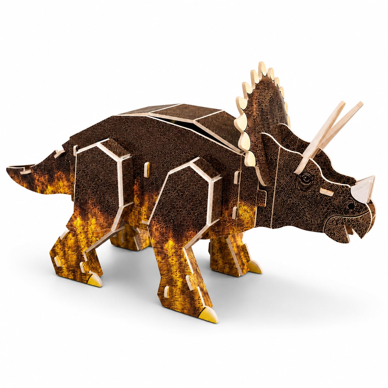 BestaFiesta 3D Triceratops Puzzle Model Kit for Kids & Adults Build Your Own Dinosaur No Glue Needed Educational 3D Puzzle Gift for Kids Boys Girls Fun Parent Child Activity