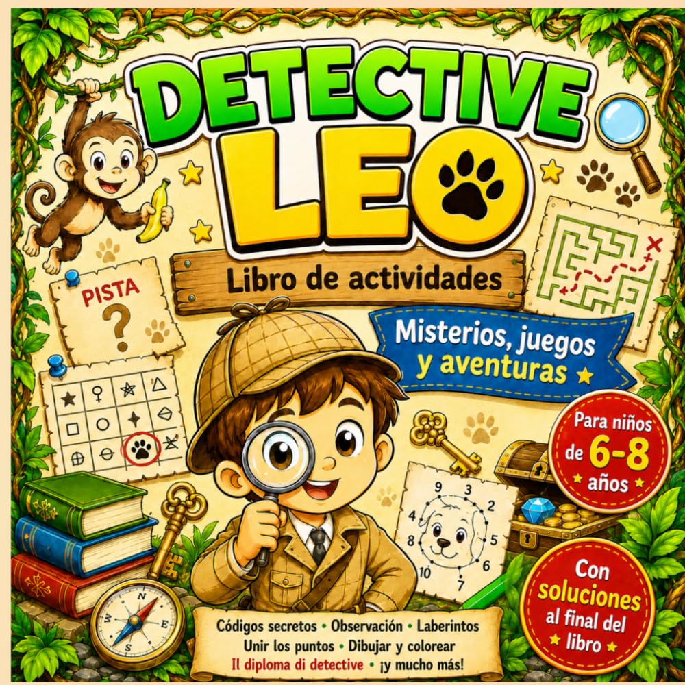 Detective Leo libro de actividades: Misterios, juegos y aventuras