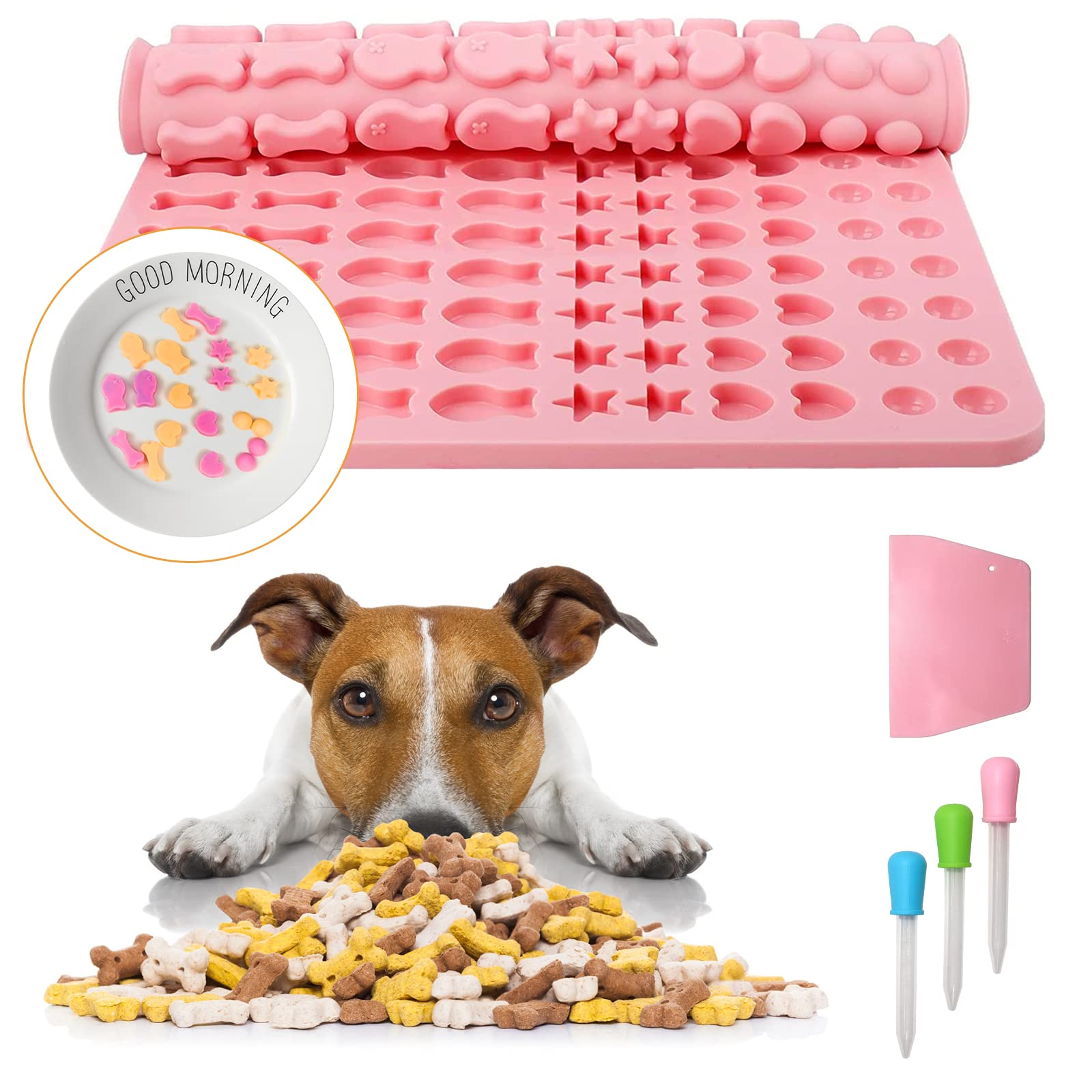 Bakmat, hondenkoekjes, lekkernijen, bakmat voor honden, bakmatten voor hondenlekkernijen, hondenkoekjes bakvorm, siliconen voor doe-het-zelf hondenlekkernijen, chocolade, koekjes, snoep