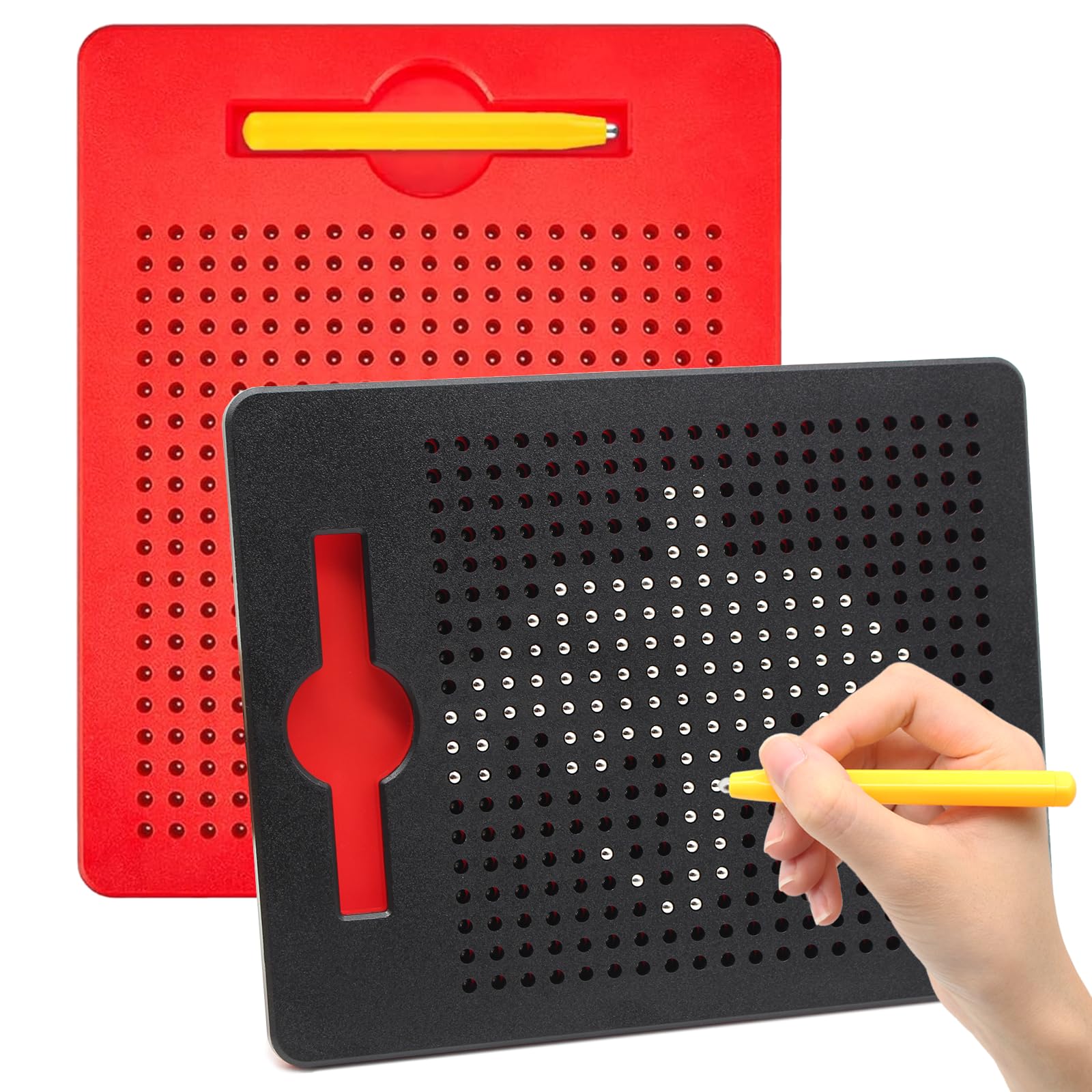 Tablero De Dibujo Magnético Para Niños – 2 Piezas Con Bolas Magnéticas, Ideal Para +3 Años, 21.5x17.5 Cm