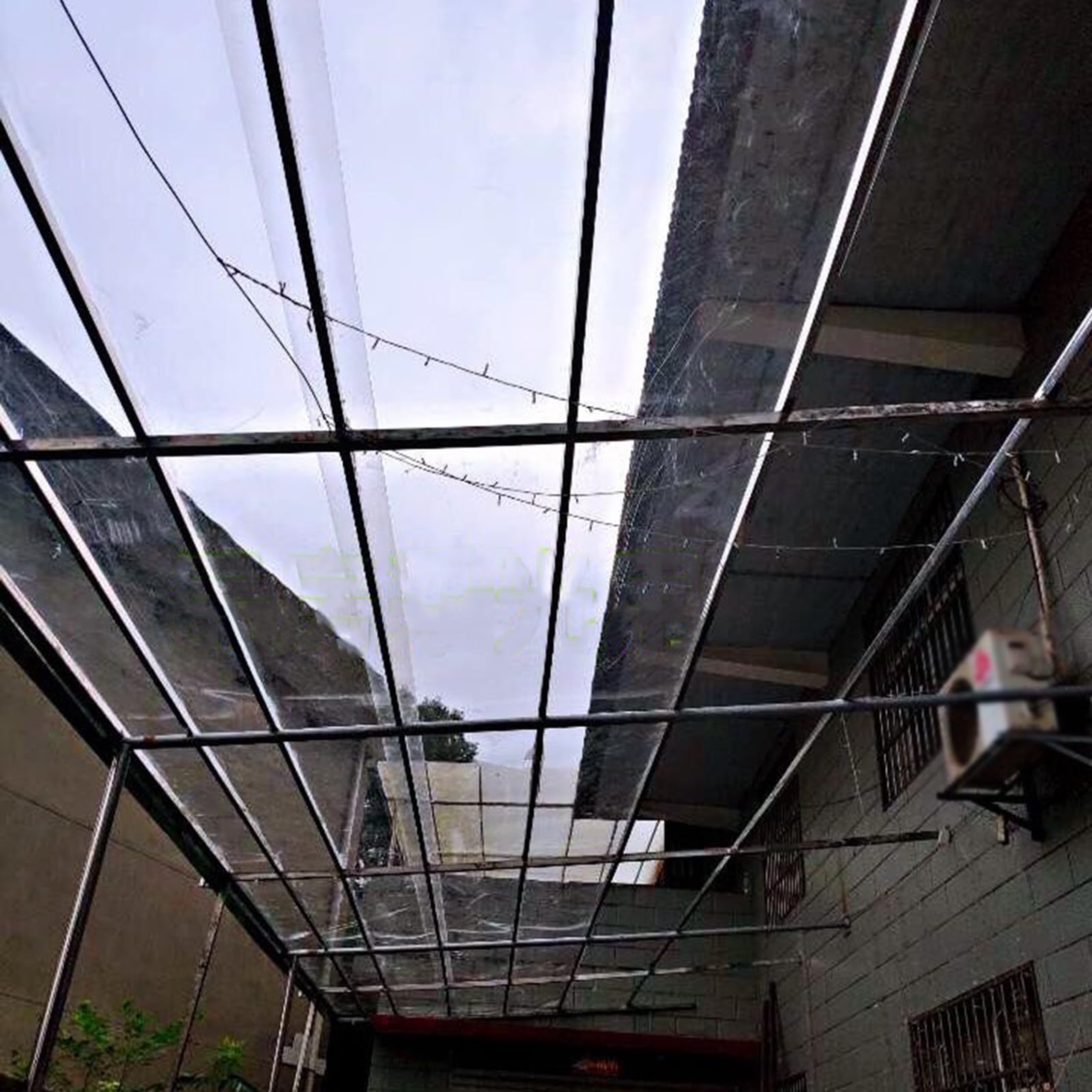 Placas de Policarbonato 2mm Láminas de Plástico Transparente e Impermeable,Paneles de Techo Planchas Revestimiento de Repuesto para Invernadero,Cochera Cubierta Toldo (1,56m x 4,5m)