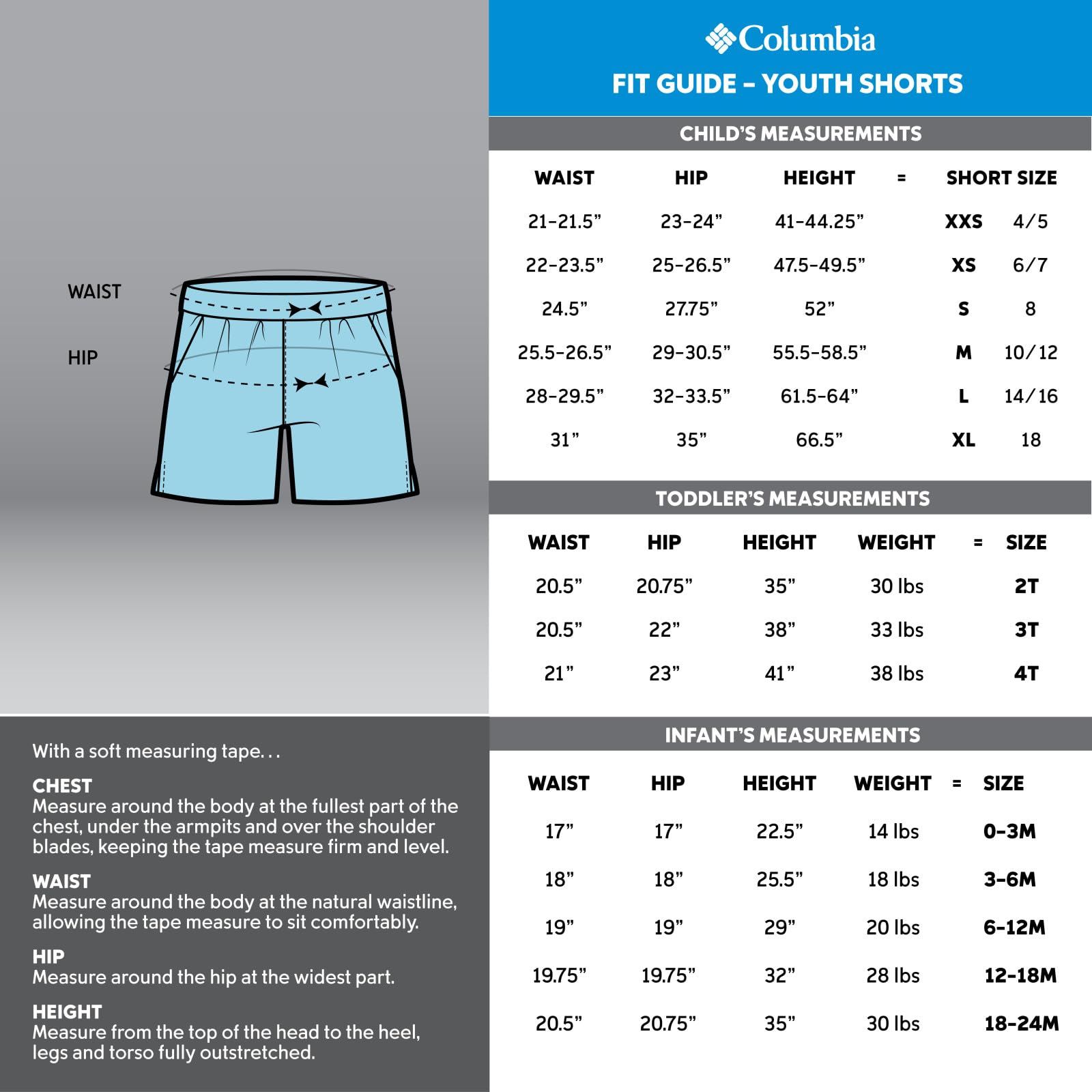 Columbia Hike II Short, Pantaloncini da Trekking Bambino