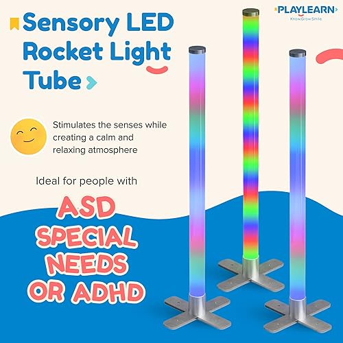 Miniatura 2 de Playlearn - Luz sensorial de 3.3 pies, sincronización de música y control remoto, lámpara LED que cambia de color