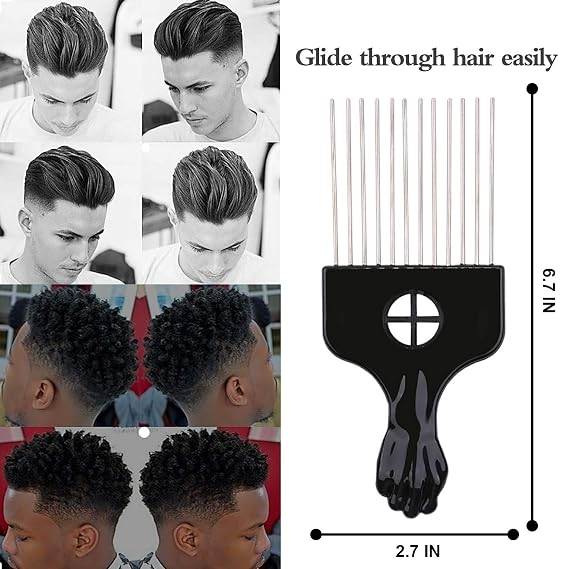 Twist Sponge for Textured Hairtype with Metal Pick and Hair Pick Comb for Curly Hair