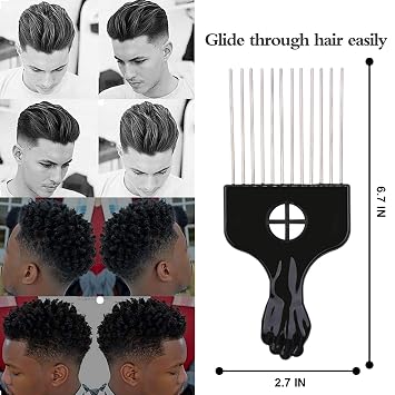 Twist Sponge for Textured Hairtype with Metal Pick and Hair Pick Comb for Curly Hair