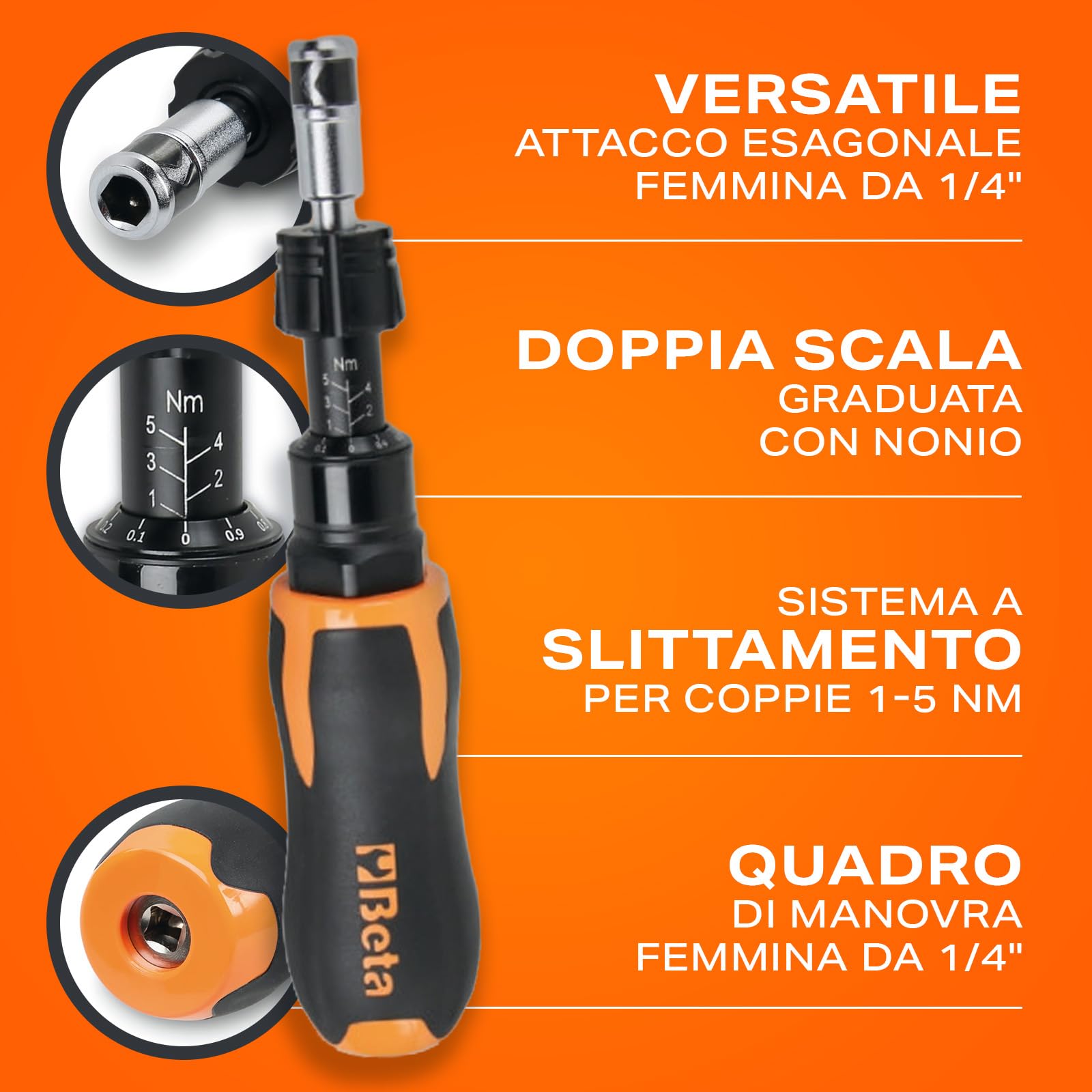 Beta 584/C31 - Assortimento di 31 utensili: 1 giravite dinamometrico, 8 chiavi a bussola esagonali, 20 inserti per avvitatori e 2 accessori