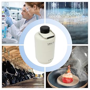 10L Liquid Nitrogen Container, Nitrogen Cryogenic Container (LN2), Aluminum Alloy Liquid Nitrogen Dewar Static Cryogenic Container Liquid Nitrogen Container