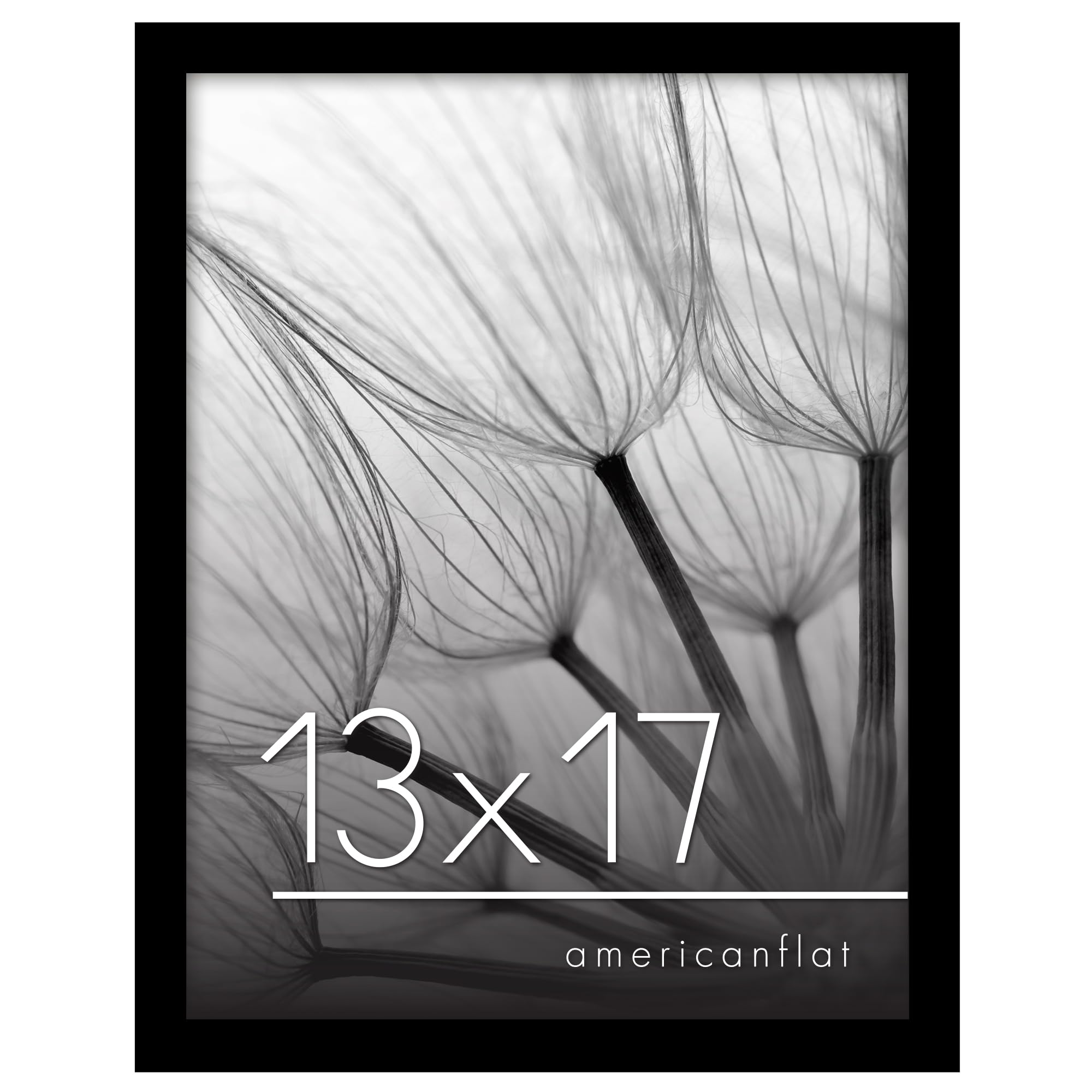 Americanflat 13x17 Picture Frame in Black - Engineered Wood Frame with Polished Plexiglass - Wall Picture Frame in Horizontal and Vertical Formats with Included Hanging Hardware