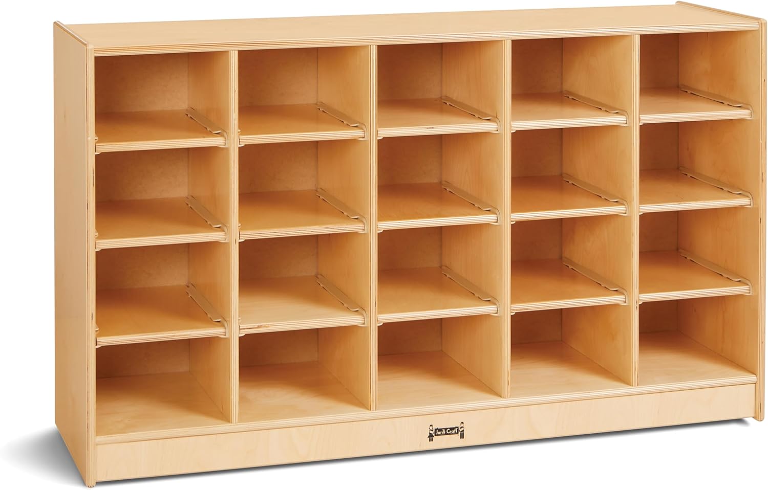 Jonti-Craft 04210JC 20 Cubbie-Tray Mobile Storage with Clear Bins 29.5 x 48 x 15 in