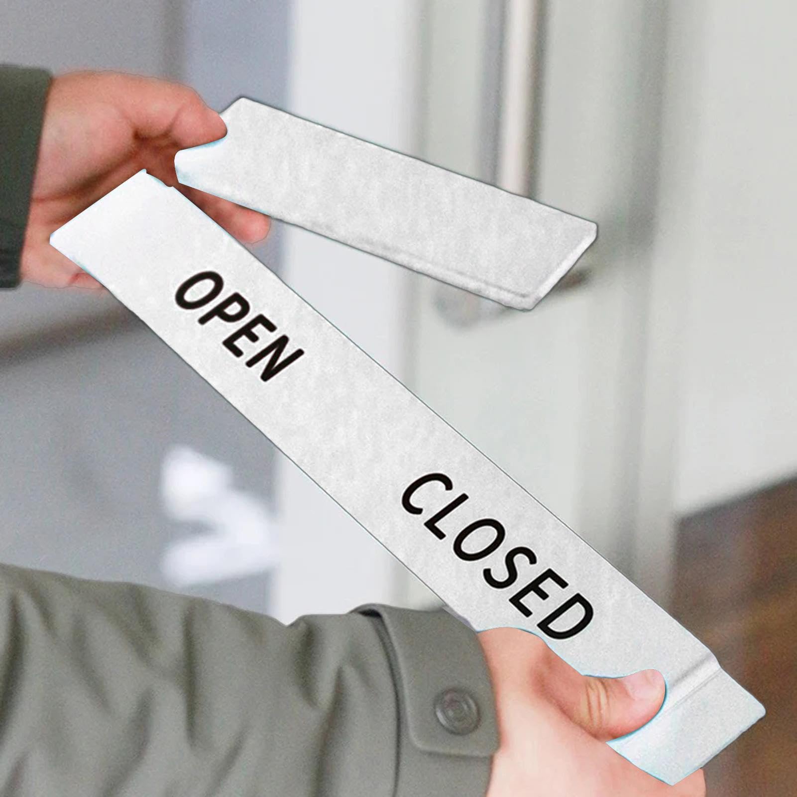 Segnale scorrevole per porta, con scritta in lingua inglese "Open Close Slider", per la privacy, con testo trasparente, facile da usare, per una comunicazione