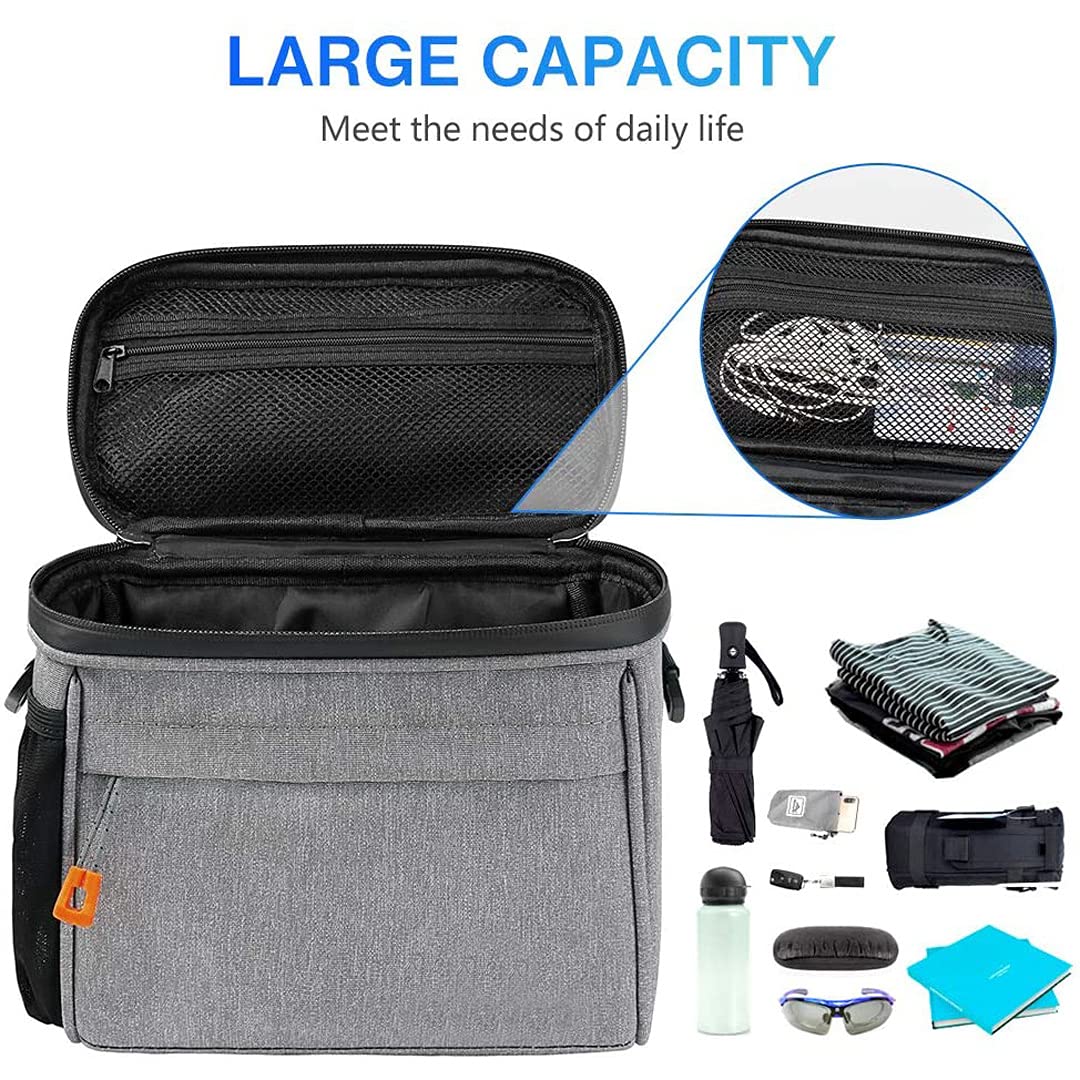 Borse da Manubrio da Ciclismo Borsa da Telaio da Bicicletta Borsa da Bici Impermeabile di Grande capacità con Touch Screen in TPU con Copertura Antipioggia e Tracolla Staccabile