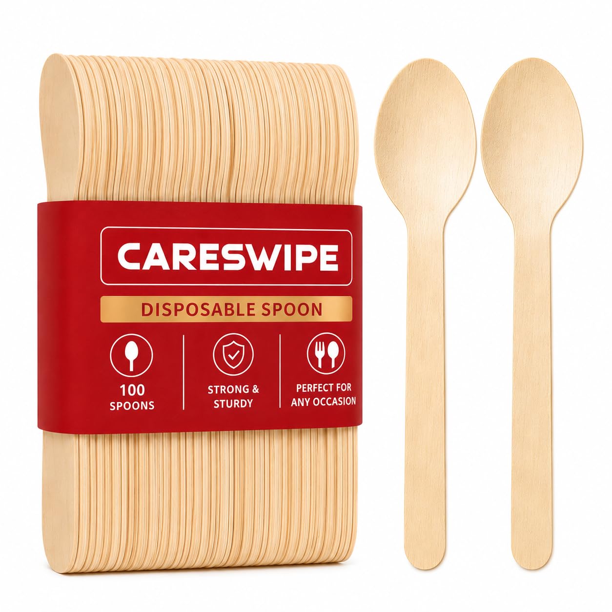 Disposable Wooden Spoons Cutlery Set 16cm 100 Pcs-image-10