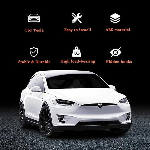 Miniatura 4 de JAHIMO Ganchos para respaldo de asiento de automóvil para Tesla Modelo 3 Modelo Y 2017-2023, ganchos organizadores para reposacabezas para bolso,