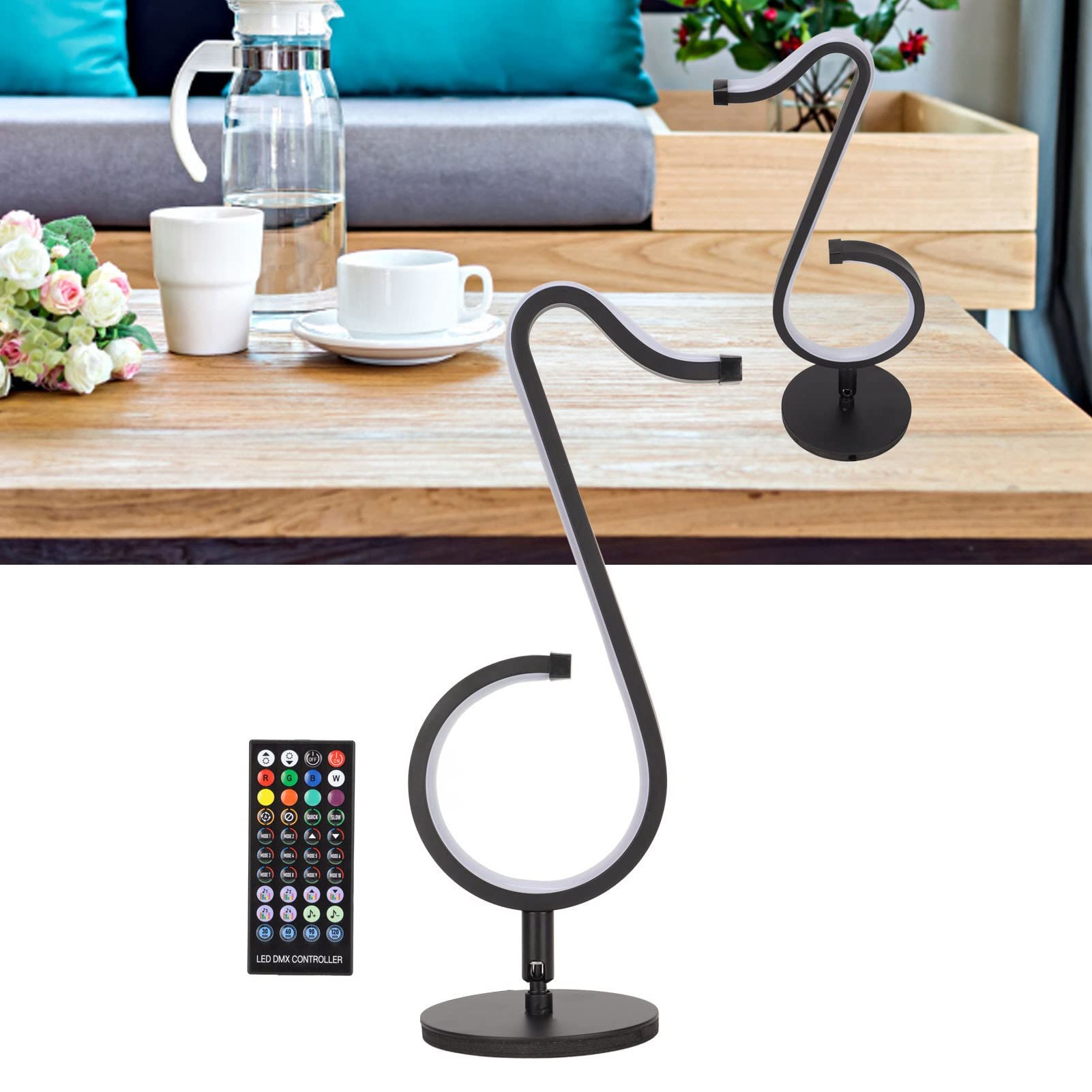 Uwaga Lampa na biurko Lampa ścienna, podstawa obrotowa o 180 stopni, aplikacja mobilna Smart Control, kolorowa fajna lampa biurkowa do dekoracji ścian biurka Działa z Androidem 4.4 i OS X 11.0 i nowsz