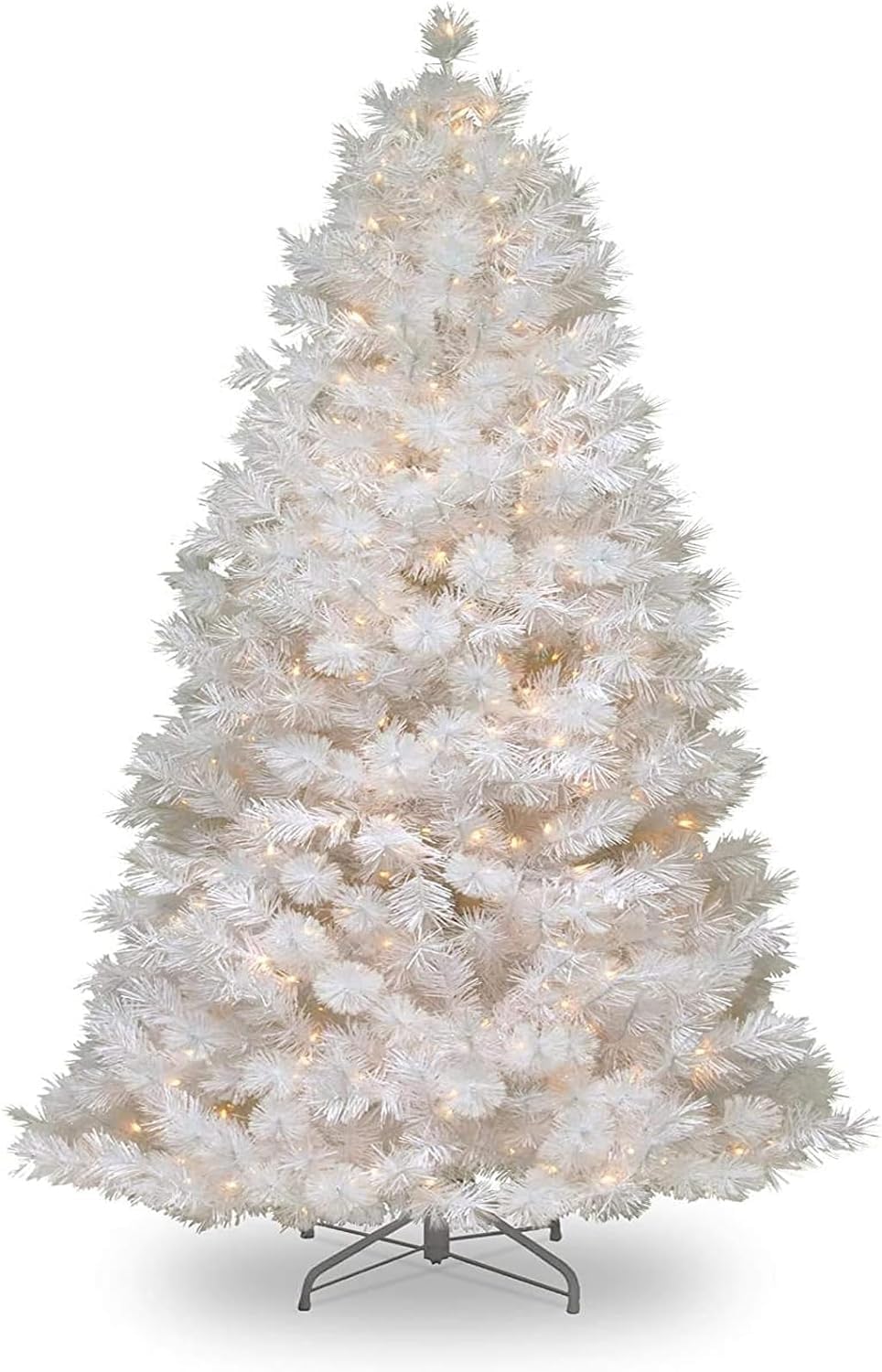 White Christmas Tree Artificial Christmas Tree, Foldable Metal Stand, Indoor Fake White Xmas Tree for Home Party Decorations