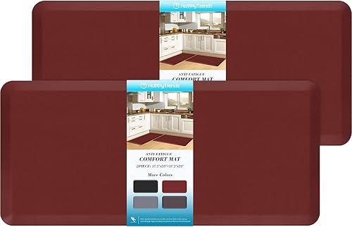 Miniatura 113 de HappyTrends Tapete de cocina [2 piezas] acolchado, cómodo, antifatiga, impermeable, antideslizante, tapete de espuma ergonómica gruesa y perfecta