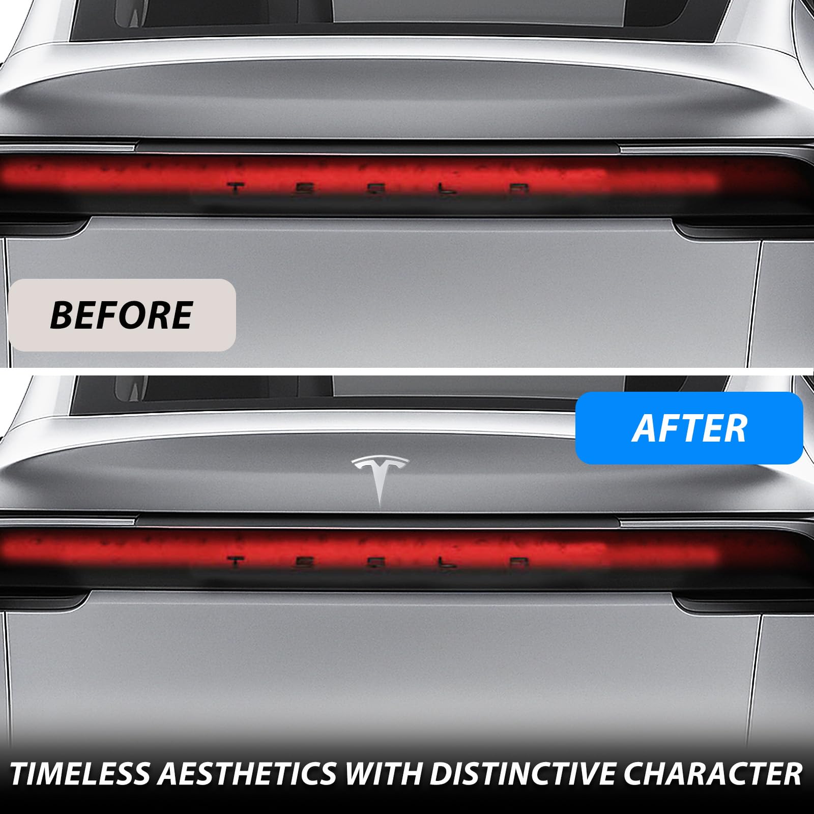Metall-Emblem, Ersatz für Tesla-Modell Y Juniper 2026+, Logo-Abzeichen, verblasst, wetterfest, einfache Installation, mehrere Farben für Tesla Y Juniper Zubehör 2026 (Heckmodell Y Juniper ab 2025