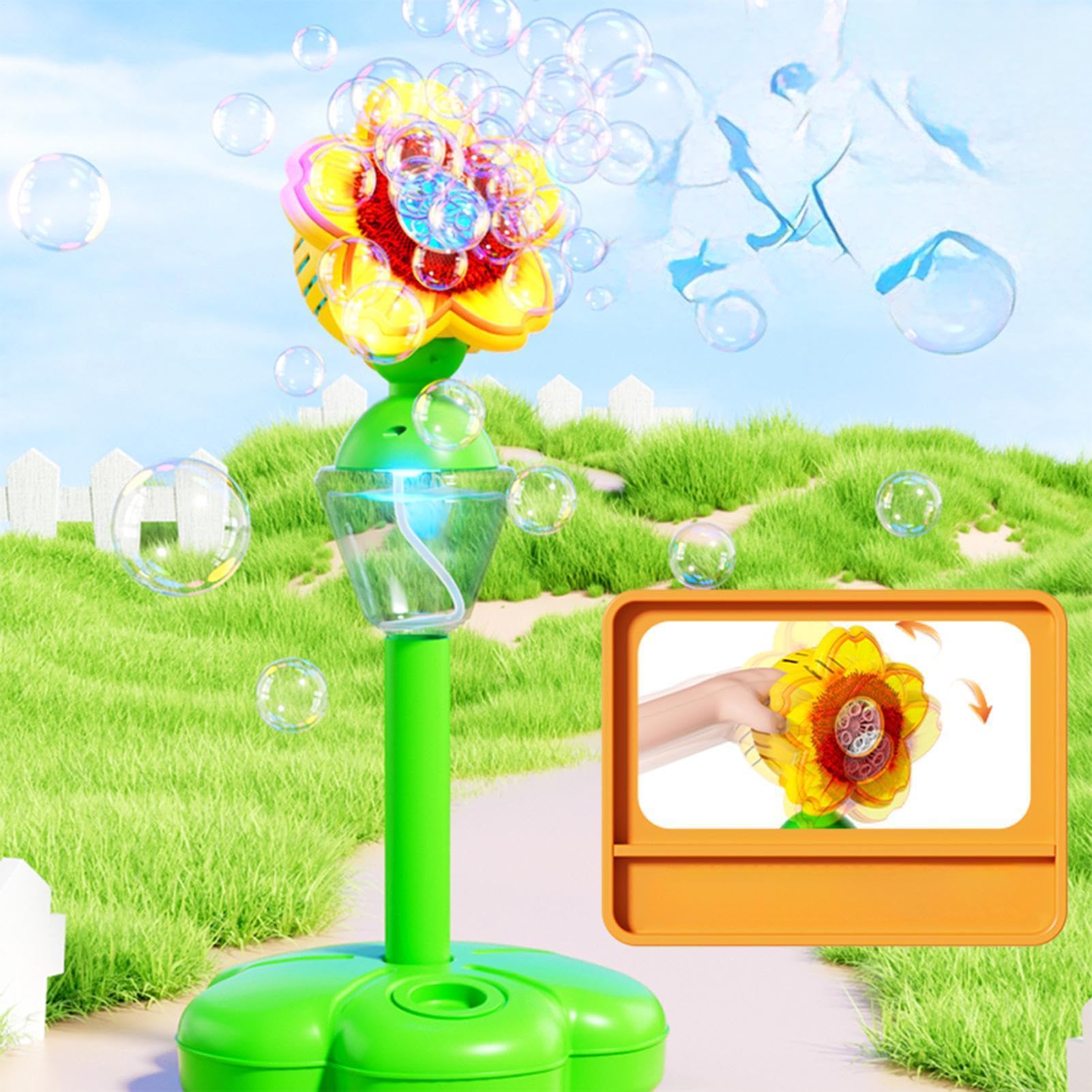 Automatische Seifenblasenmaschine Manuelle Schwenkbare Standfunktion | Outdoor Seifenblasenmaschine Gartenspiele für Mädchen Partys Hochzeiten Sommerspiele Rasen