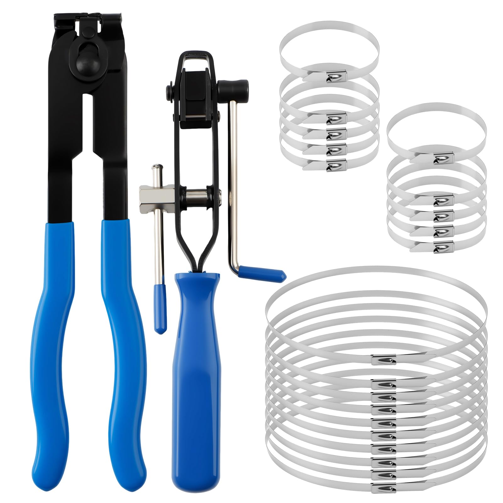 CV Axle Boot Clamp Tool Set, 20pc Stainless Steel Clamps & Pliers Kit
