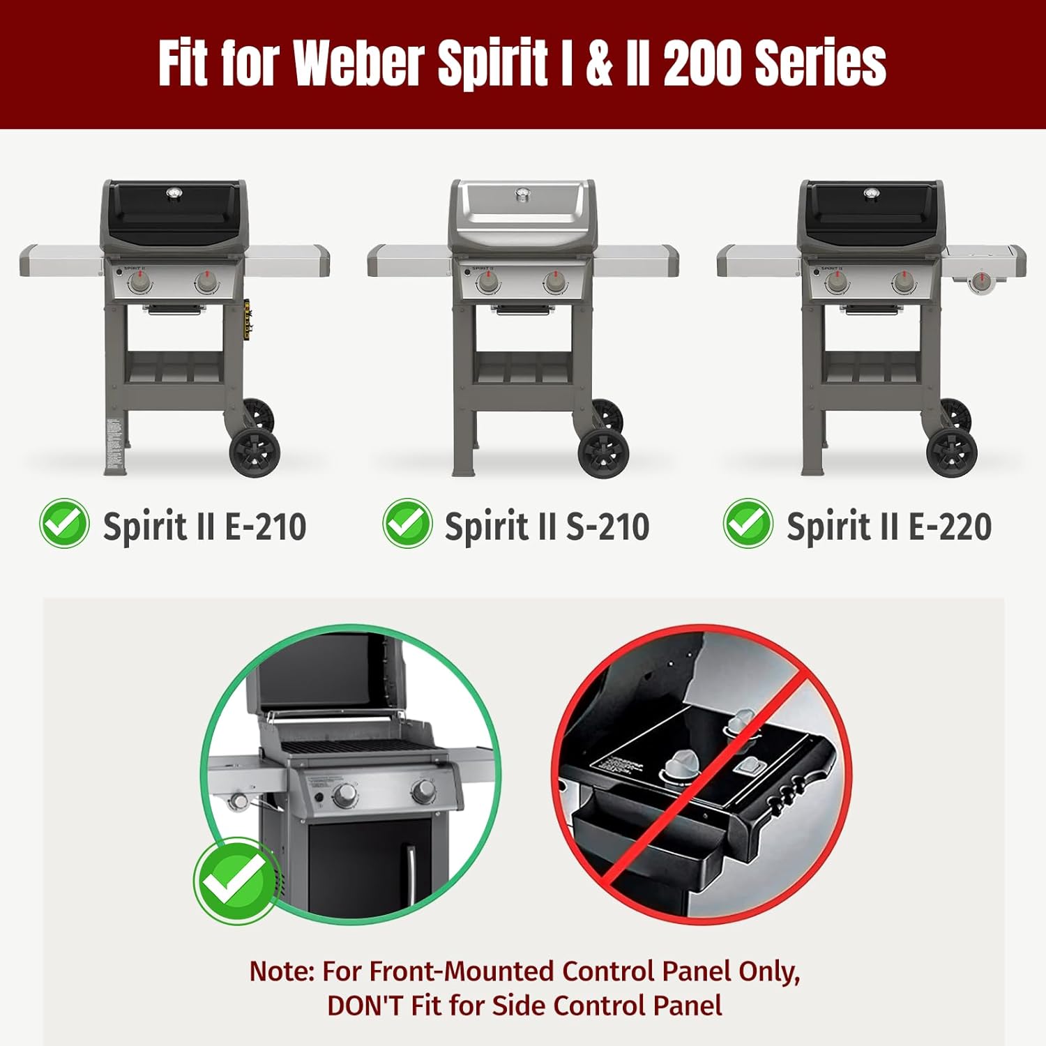 SHINESTAR Grill Parts for Weber Spirit I & II 200 Series, E/S 210 220 and GS4 II 200 Series with Front Control,Replacement for 15.3" Weber Spirit Flavorizer Bars 7635 & 18" Burner Tubes Set 69785