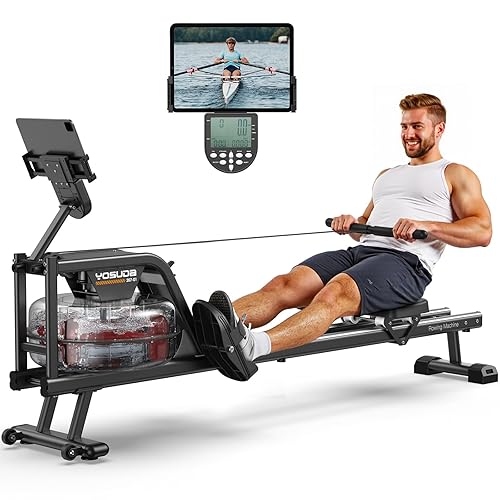 YOSUDA Magnetic/Water Rowing Machine for Home - Rower Machine Use with Bluetooth, App Supported, Rowing Machine for Beginners to Athletes, Comfortable Seat Cushion