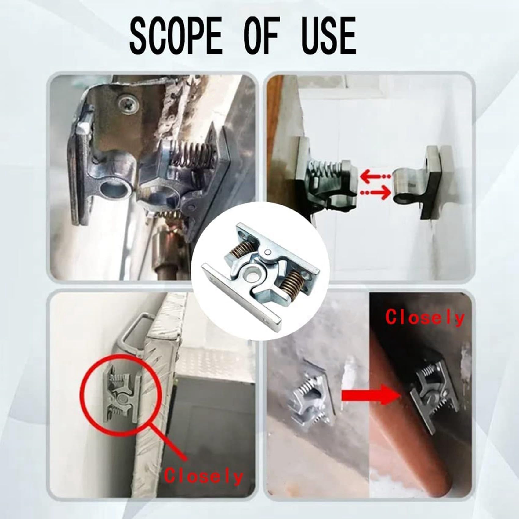 Bloepum 4Pcs Spring Loaded Door Easy Lock Stop Catch Release Clamp Double Roller Catch (Mp-3)
